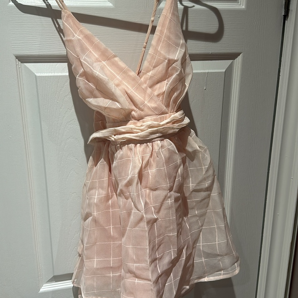 Spaghetti strap dress with tie